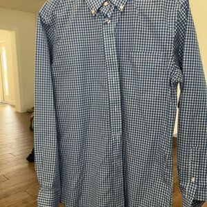 Jos. A. Bank Navy Checkered Button Down Shirt